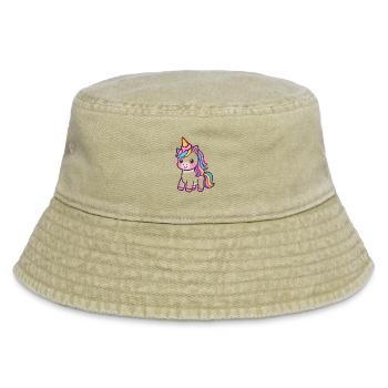 Licorne colorée avec crinière arc-en-ciel - Bob vintage - beige vintage - Devant