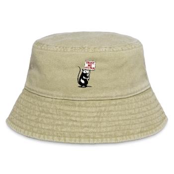 Rat with Shield Trust Me It's True - Vintage Bucket Hat - vintage beige - Front