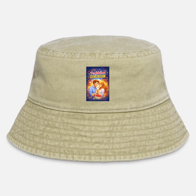 Perfektion Gemeinsam Pärchenliebe - Vintage Bucket Hat - Vintage Beige