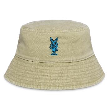 Blauer Spritzhase Grafik - Vintage Bucket Hat - Vintage Beige - Vorne