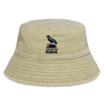 Raven über niedrige Batterie - Vintage Bucket Hat - Vintage Beige - Vorne