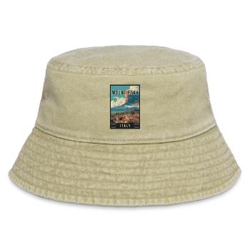 Experience Volcano Adventure and Mount Etna Italy - Vintage Bucket Hat - vintage beige - Front