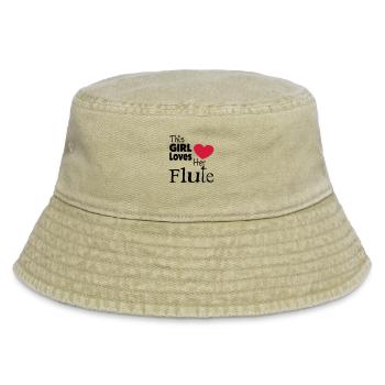 This Girl Loves Her Flute - Vintage Bucket Hat - Vintage Beige - Vorne
