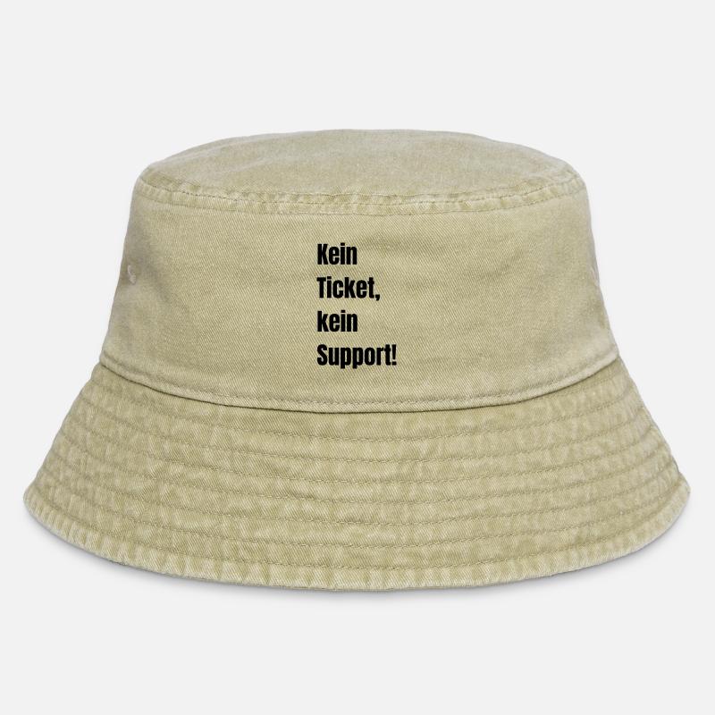 Kein Ticket kein Support! - Vintage Bucket Hat - Vintage Beige