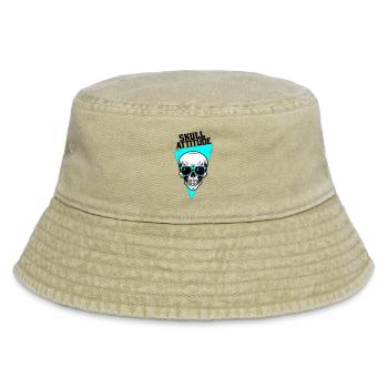 Totenkopf mit Brille - Vintage Bucket Hat - Vintage Beige - Vorne