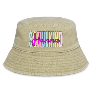 SCHULKIND MÄDCHEN - SCHRIFTZUG NAME HANNA - Vintage Bucket Hat - Vintage Beige - Vorne