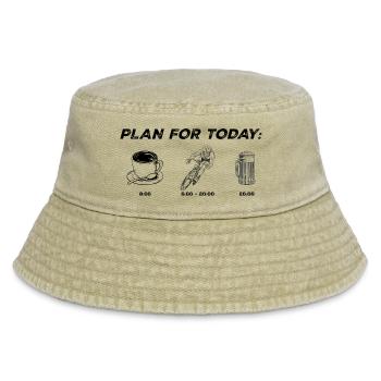 Radfahrer- und Bierkrug-Silhouette - Vintage Bucket Hat - Vintage Beige - Vorne