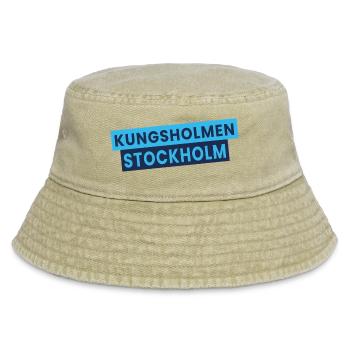 Kungsholmen Stockholmer Typografie - Vintage Bucket Hat - Vintage Beige - Vorne