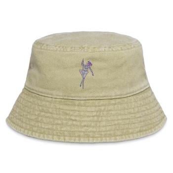 Line Art Frau Pole Dance Illustration Geschenk - Vintage Bucket Hat - Vintage Beige - Vorne