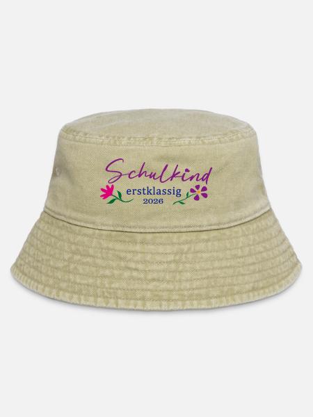SchulKind Erstklassig 2026 - Vintage Bucket Hat - Vintage Beige