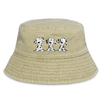 Funny Dalmatian dog puppy cartoon gift - Vintage Bucket Hat - vintage beige - Front