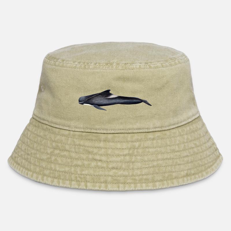 Pilot whale - Pilot whale - Globicephale noir - Vintage Bucket Hat - vintage beige