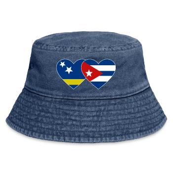 Cœur du drapeau de Curaçao Cuba - Bob vintage - vintage bleu jeans - Devant