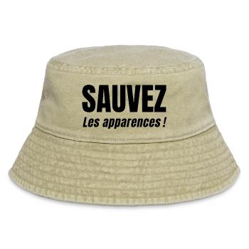 RETTET DEN SCHEIN! - Vintage Bucket Hat - Vintage Beige - Vorne