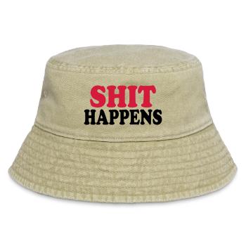 Shit happens - Vintage Bucket Hat - Vintage Beige - Vorne
