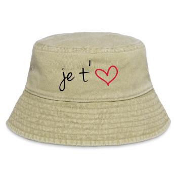 I love Dich - Vintage Bucket Hat - Vintage Beige - Vorne