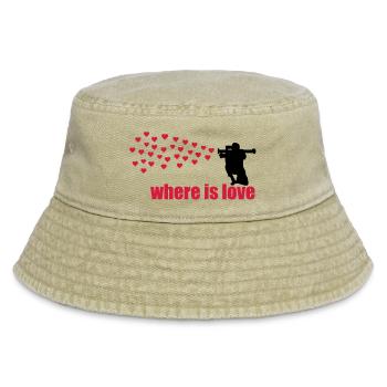 where is love - Vintage Bucket Hat - vintage beige - Front