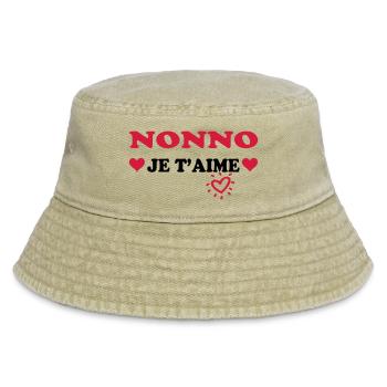 Nonno je t'aime - Vintage Bucket Hat - vintage beige - Front