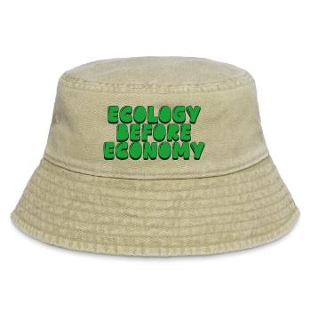 Écologie avant économie - Bob vintage - beige vintage - Devant