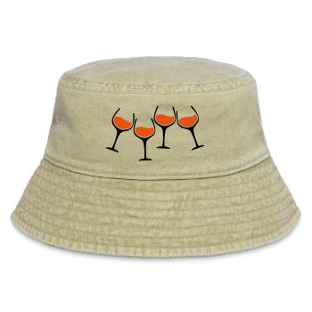 rotwein glaeser anstossen - Vintage Bucket Hat - Vintage Beige - Vorne