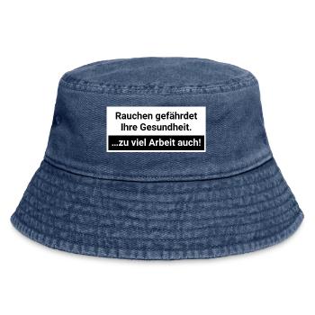 Too much work endangers health burnout - Vintage Bucket Hat - vintage denim - Front