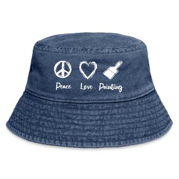 Peinture d’amour de paix - Bob vintage - vintage bleu jeans - Devant