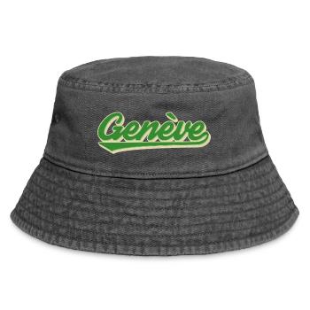 Genève Grün Retro Script - Vintage Bucket Hat - Vintage Schwarz - Vorne