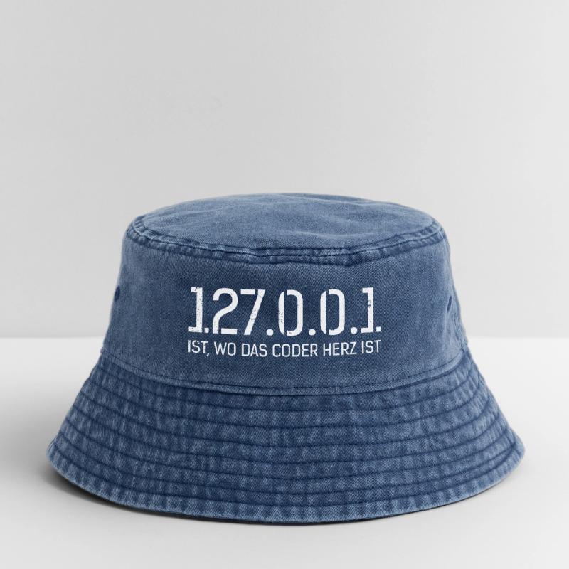 Science Coder 127.0.0.1 IST. WO CODER HERZ IST Vintage Bucket Hat