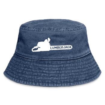 Motif de bûcheron avec silhouette de hache - Bob vintage - vintage bleu jeans - Devant