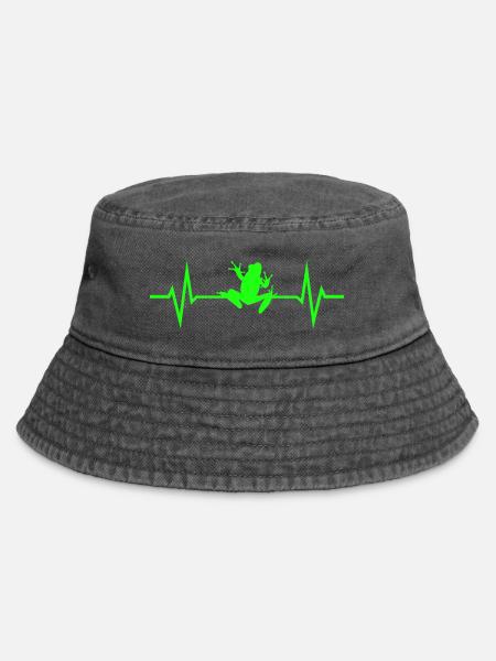 Frosch Herzschlag EKG - Vintage Bucket Hat - Vintage Schwarz