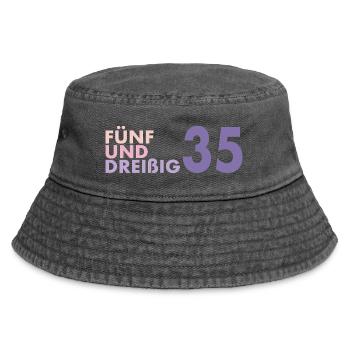 35. Geburtstag Geschenkidee Retro - Vintage Bucket Hat - Vintage Schwarz - Vorne