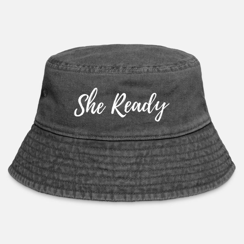 Sie ist bereit - Vintage Bucket Hat - Vintage Schwarz