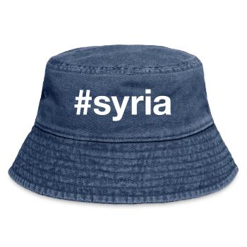 SYRIA Hashtag Syrien - Vintage Bucket Hat - Vintage Denim - Vorne