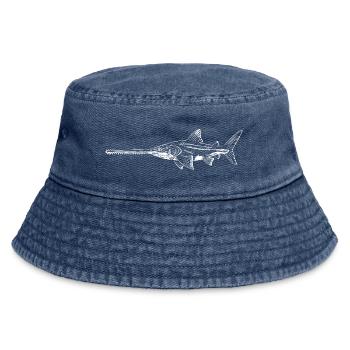 Schwertfisch-Silhouetten-Nachtschwimmen - Vintage Bucket Hat - Vintage Denim - Vorne