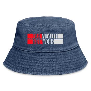Tax Wealth Not Work Progressiv Politik Wirtschaft - Vintage Bucket Hat - Vintage Denim - Vorne