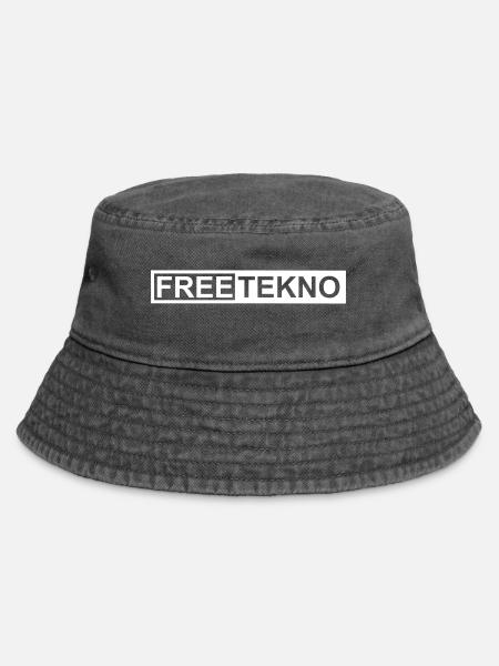 FREE TEKNO - Vintage Bucket Hat - Vintage Schwarz