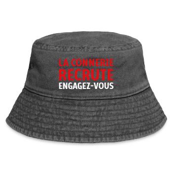 La connerie recrute engagez-vous Humour Citation - Bob vintage - noir vintage - Devant