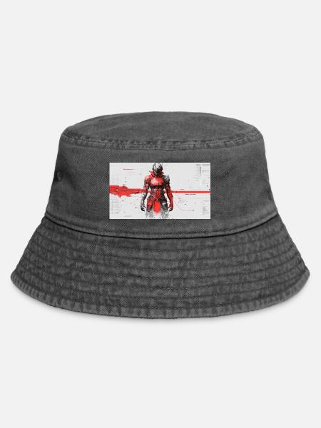 Futuristic Cyber Samurai - Vintage Bucket Hat - vintage black