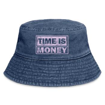 Zeit ist Geld Neon-Panel - Vintage Bucket Hat - Vintage Denim - Vorne