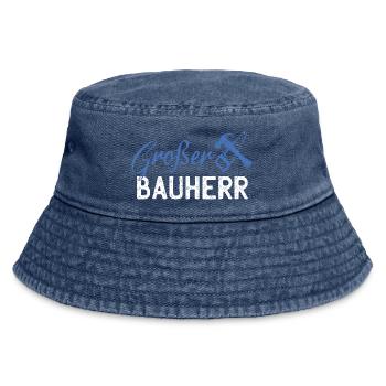 GrafBen Bauherr Bauwerk Grafik - Vintage Bucket Hat - Vintage Denim - Vorne