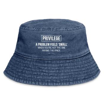Empathy Statement Typography - Vintage Bucket Hat - vintage denim - Front