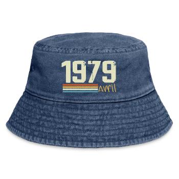 Geboren im April 1979 - Vintage Bucket Hat - Vintage Denim - Vorne