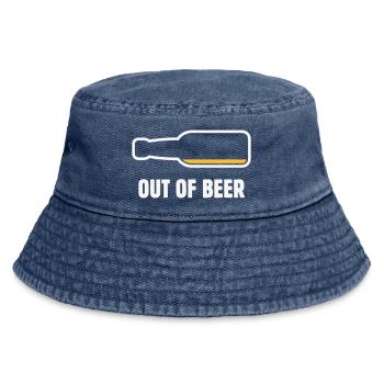 Out Of Beer (Bier / Bierchen / Biertrinker NEG 2C) - Vintage Bucket Hat - Vintage Denim - Vorne