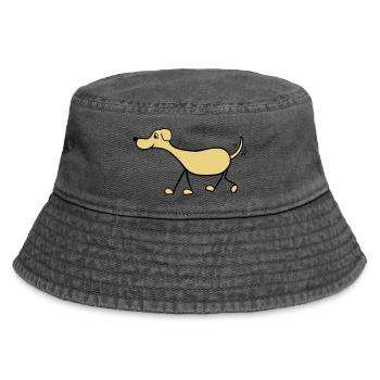 Lustiger Hund - Vintage Bucket Hat - Vintage Schwarz - Vorne