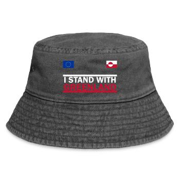 Ich stehe zu Grönland - Vintage Bucket Hat - Vintage Schwarz - Vorne
