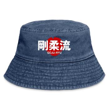 Goju Ryu Karate Martial Art GYM Japanese Kanji - Vintage Bucket Hat - vintage denim - Front