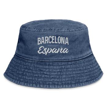 Barcelona España Script Design - Vintage Bucket Hat - vintage denim - Front