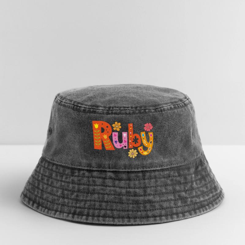Personalized Ruby Name Vintage Bucket Hat