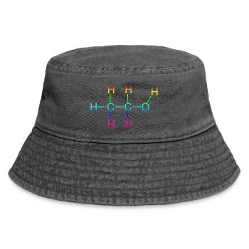 Ethanol Alkohol Strukturformel - Vintage Bucket Hat - Vintage Schwarz - Vorne