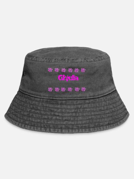 Ghijulia Floral Pink Logo - Vintage Bucket Hat - Vintage Schwarz